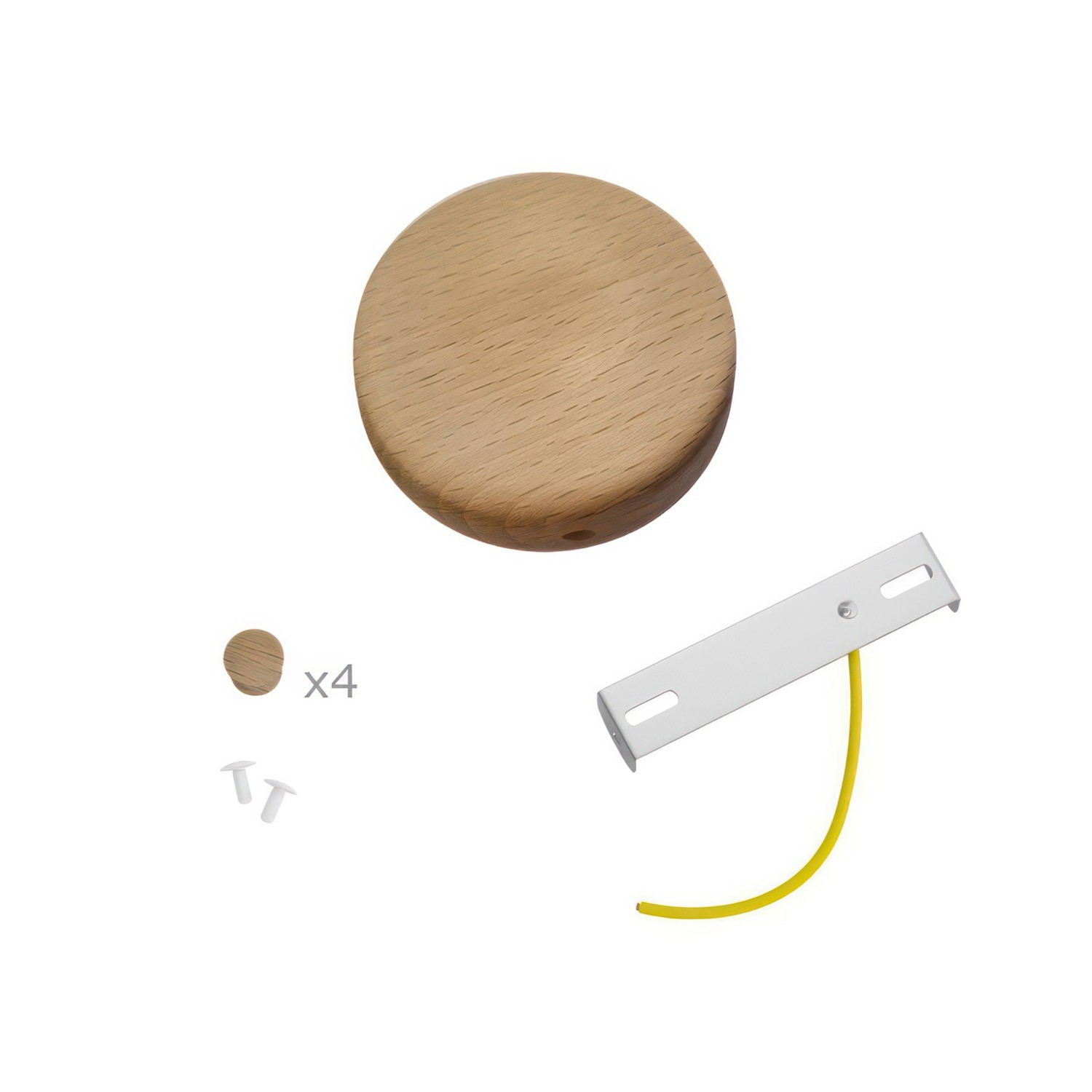 Kit runder Mini-Baldachin aus Holz mit 4 seitlichen Löchern (Auslassverbindung)