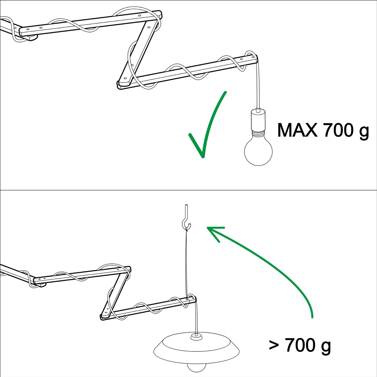 Pinocchio XL, support mural réglable en bois pour appliques murales