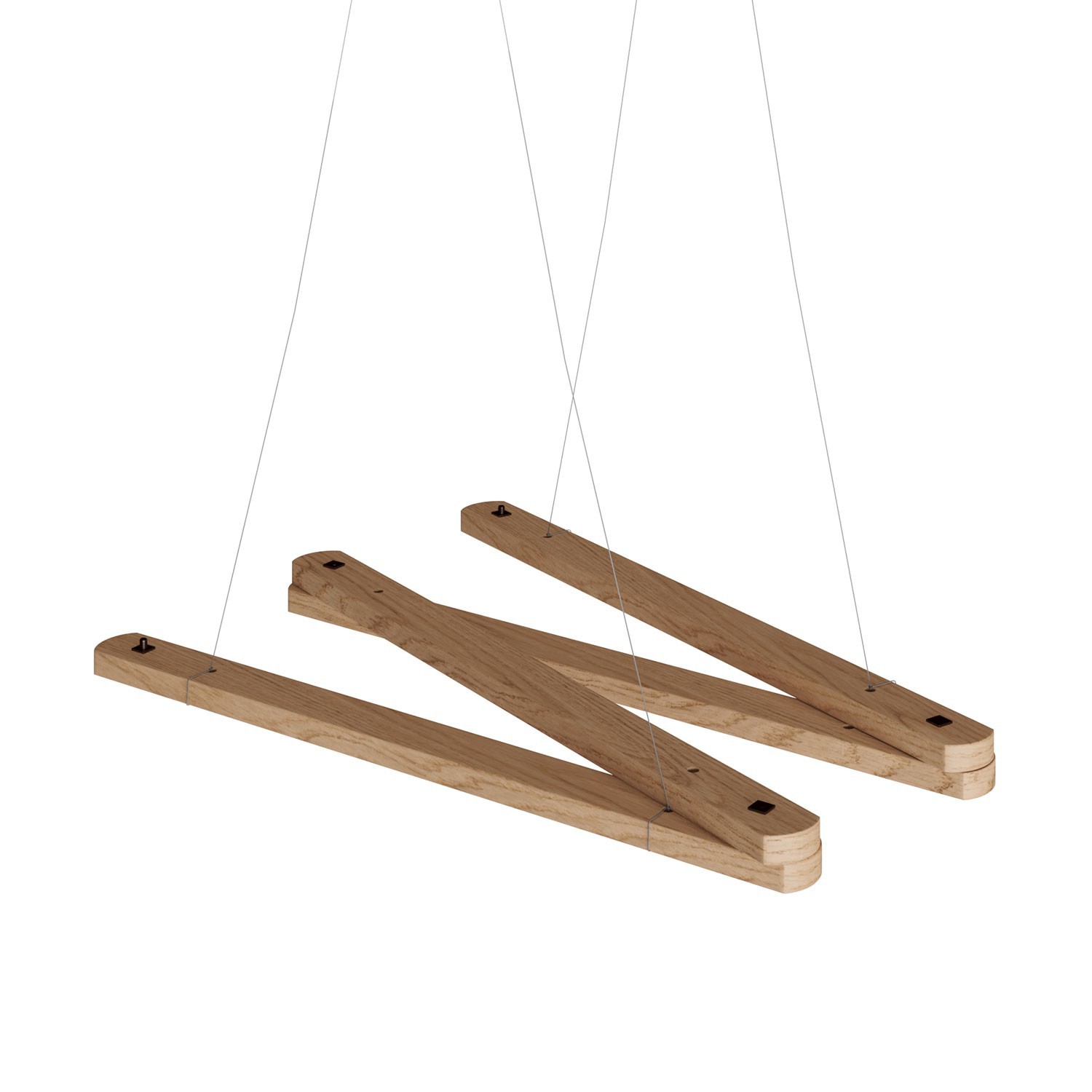 Zigh-Zagh, supporto a soffitto regolabile in legno per lampade a sospensione