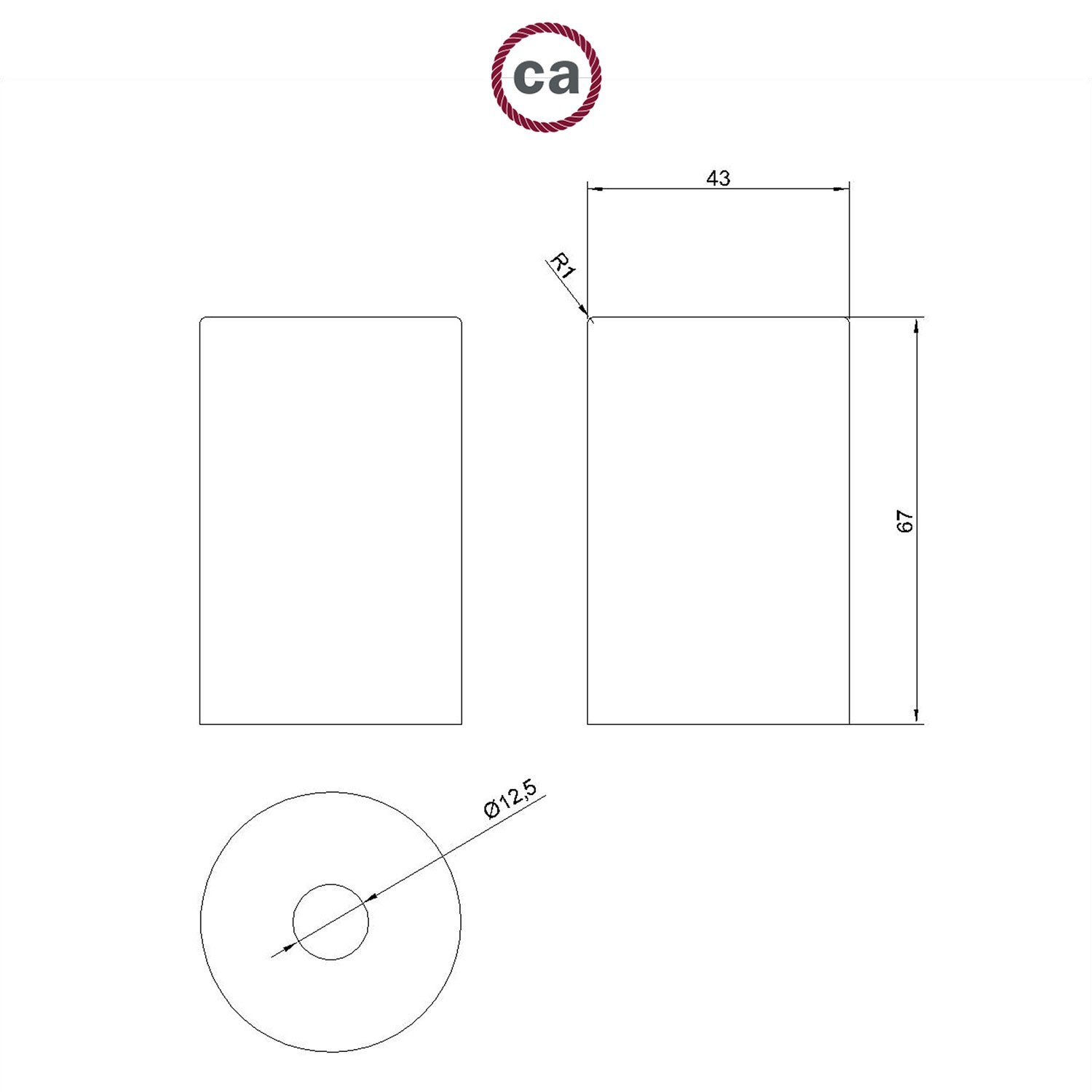 Kit E27 Pastell Lampenfassung aus Metall mit verdeckter Zugentlastung