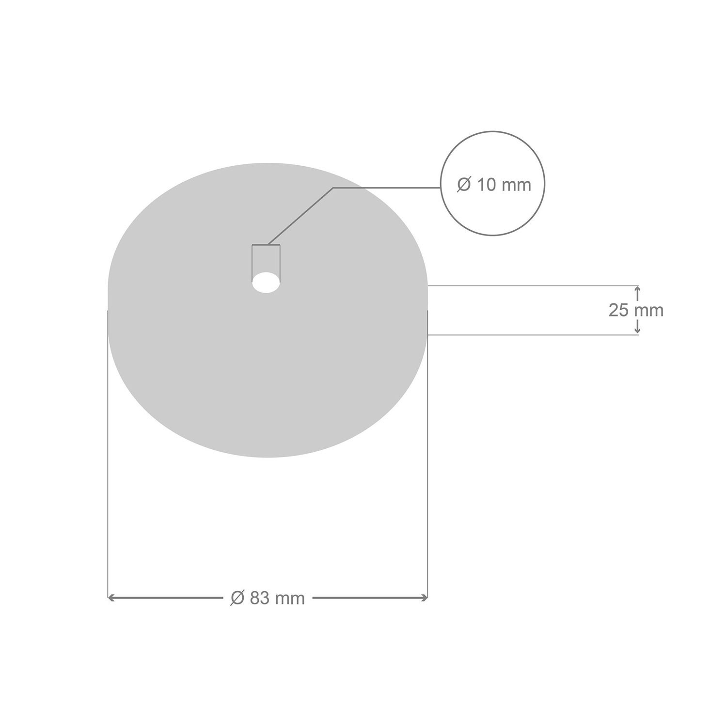 Kit Mini Lampenbaldachin mit 1 Bohrung