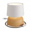 Lampe de table Coppa en céramique avec abat-jour Athena, câble textile, interrupteur et prise bipolaire