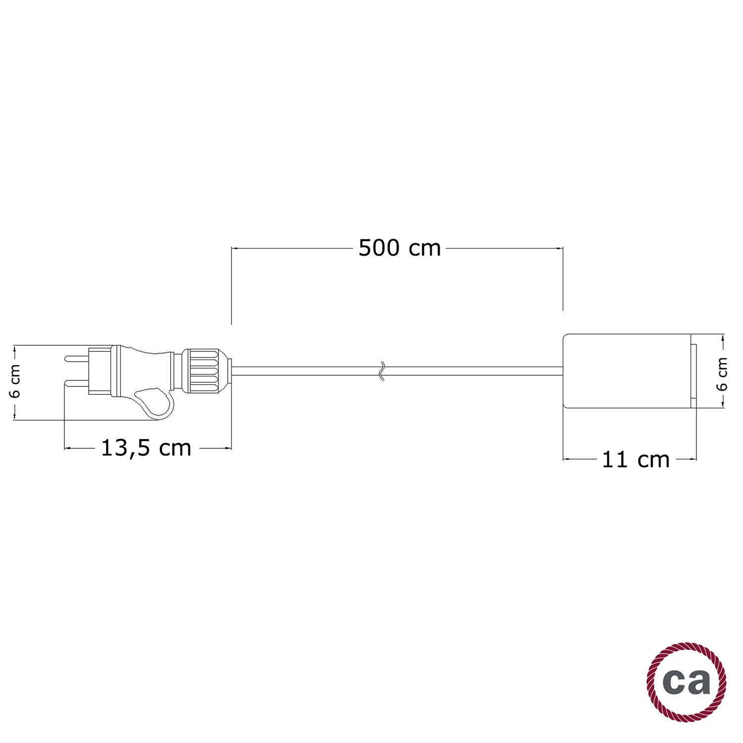 Snake Eiva Elegant, lampada portatile per esterni, 5 m cavo tessile, portalampada IP65 waterproof e spina