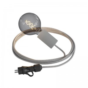 Snake Eiva Elegant, lampada portatile per esterni, 5 m cavo tessile, portalampada IP65 waterproof e spina