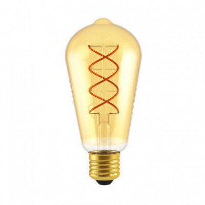 LED Glühlampe Edison ST64, goldfarben, doppeltes Spiral-Filament 5W E27, dimmbar 2000K