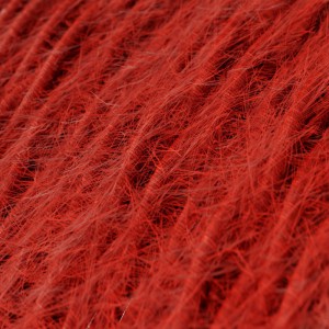 Geflochtenes Elektrokabel Marlene mit Stoffummantelung im Fransen-Look, einfarbig Rot TP09