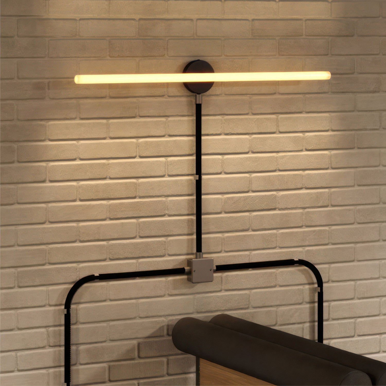 Creative-Tube, Durchmesser 20 mm, in Seideneffekt RM04 schwarz, mit modularer Kabelkanal
