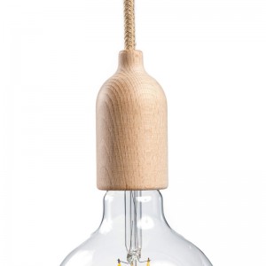 Kit douille E27 en bois avec serre-câble dissimulé