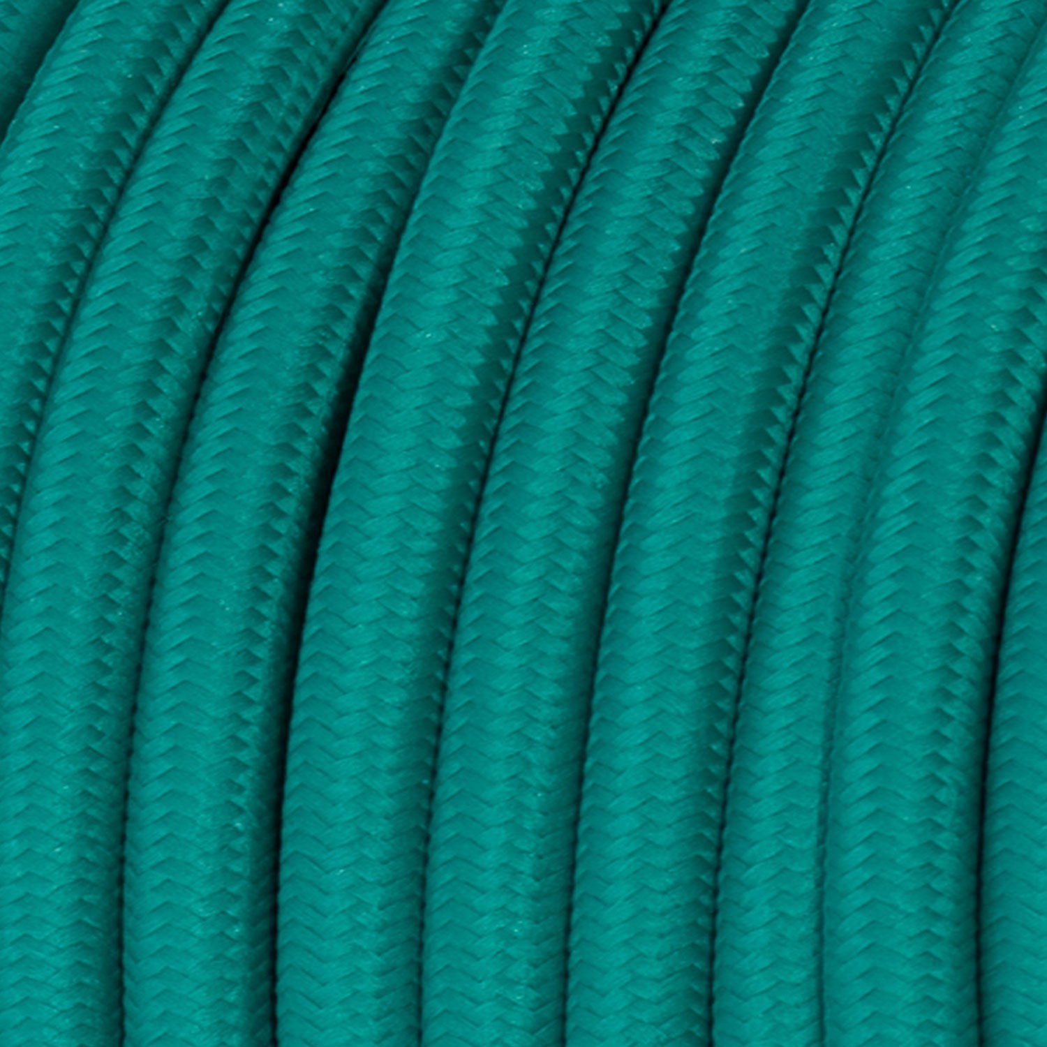 Elektrisches Kabel rund überzogen mit Textil-Seideneffekt Einfarbig Türkis RM71