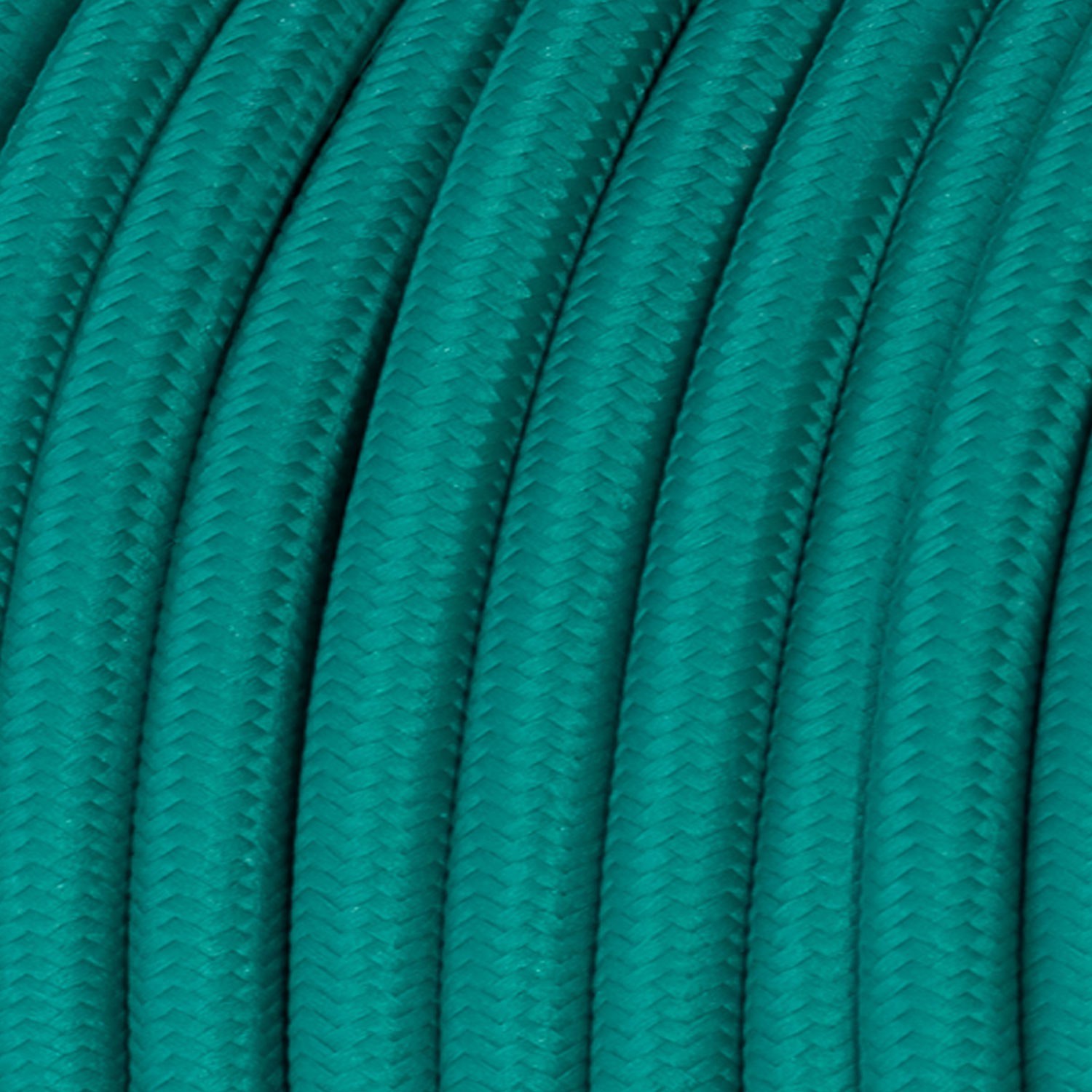 Fil Électrique Rond Gaine De Tissu De Couleur Effet Soie Tissu Uni Turquoise RM71