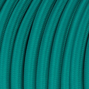 Fil Électrique Rond Gaine De Tissu De Couleur Effet Soie Tissu Uni Turquoise RM71