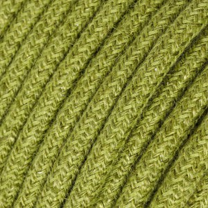 Rundes Textilkabel, Jute, einfarbig Heufarben, RN23