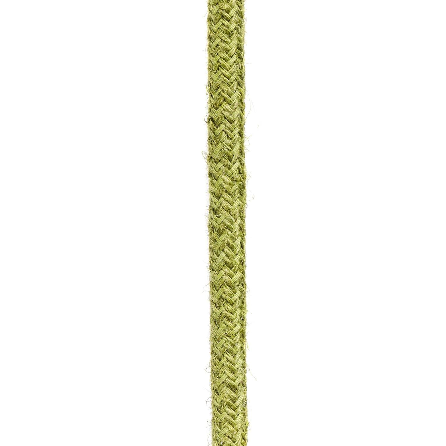 Câble Electrique rond recouvert de Jute Couleur Unie Vert Foin RN23