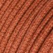 Rundes Textilkabel, Jute, einfarbig Lehm-Orange, RN27