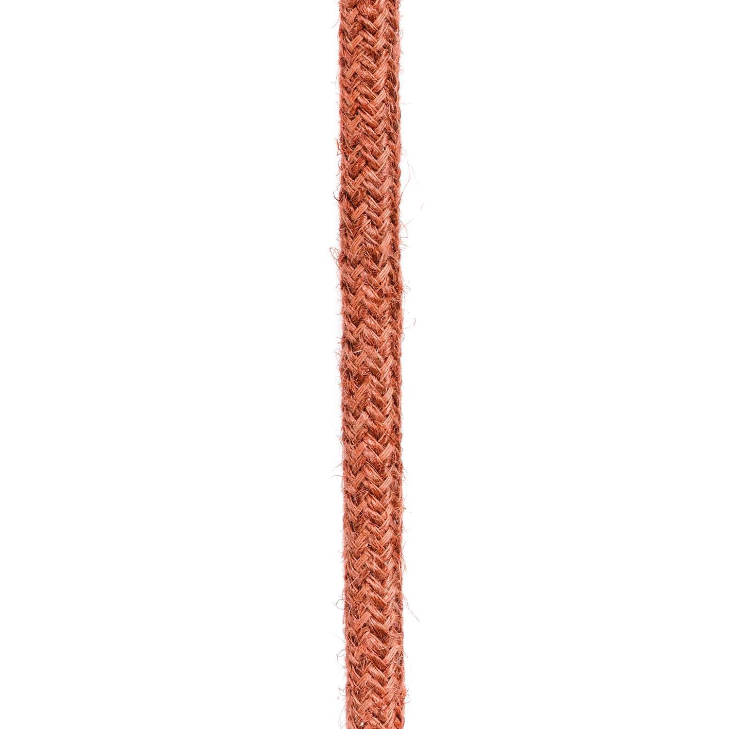 Câble Electrique rond recouvert de Jute Couleur Unie Argile Orangée RN27