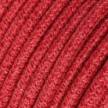 Câble Electrique rond recouvert de Jute Couleur Rouge Cerise RN24