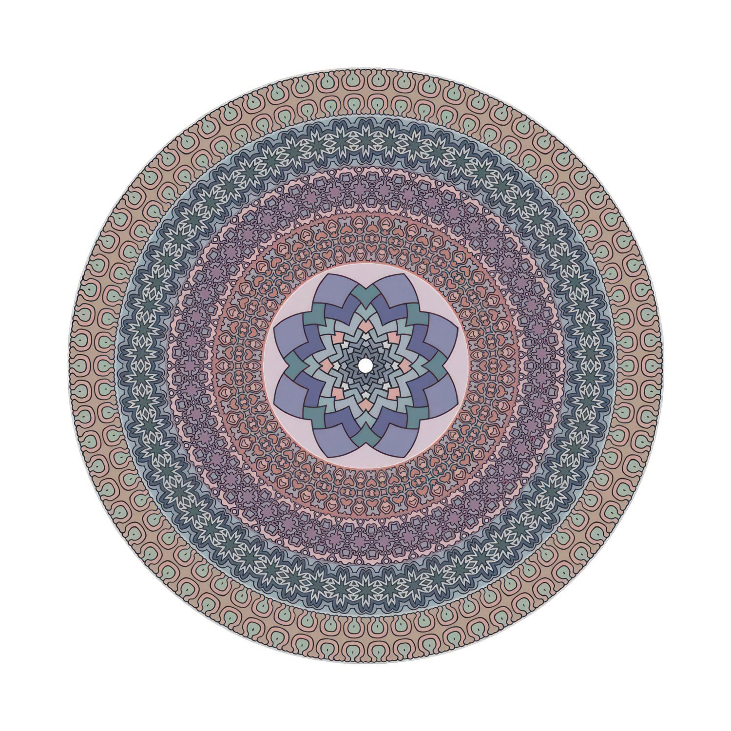 Rosace XXL Rose-One rond de 400 mm de diamètre avec 1 trou et 4 trous latéraux - PROMO