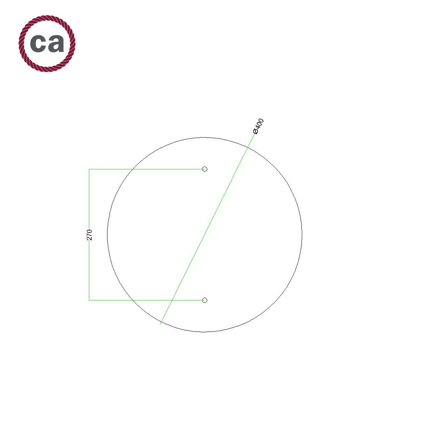 Rosace XXL Rose-One rond de 400 mm de diamètre avec 2 trous et 4 trous latéraux - PROMO