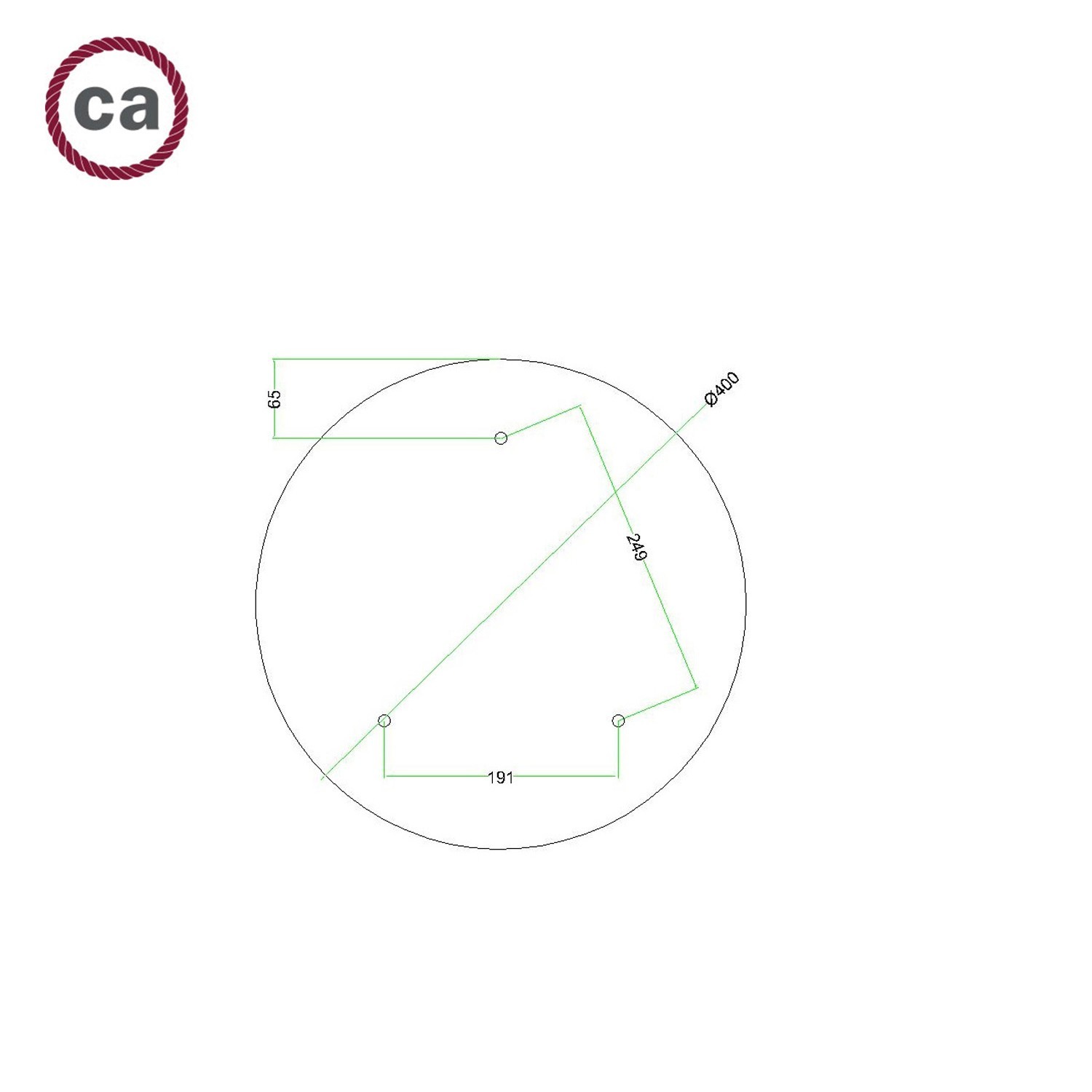 Rosace XXL Rose-One rond de 400 mm de diamètre avec 3 trous et 4 trous latéraux - PROMO