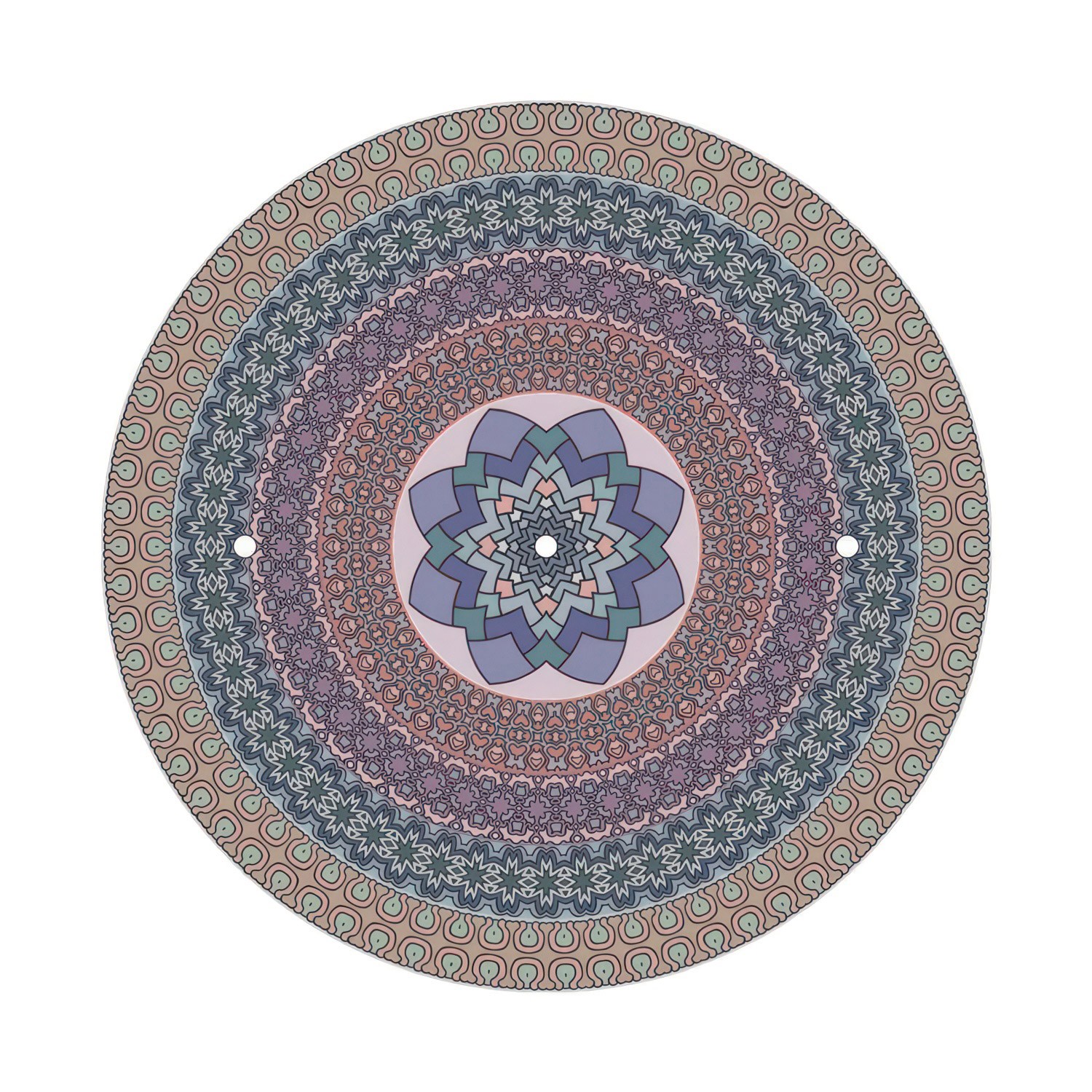 Rosace XXL Rose-One rond de 400 mm de diamètre avec 3 trous alignés et 4 trous latéraux - PROMO