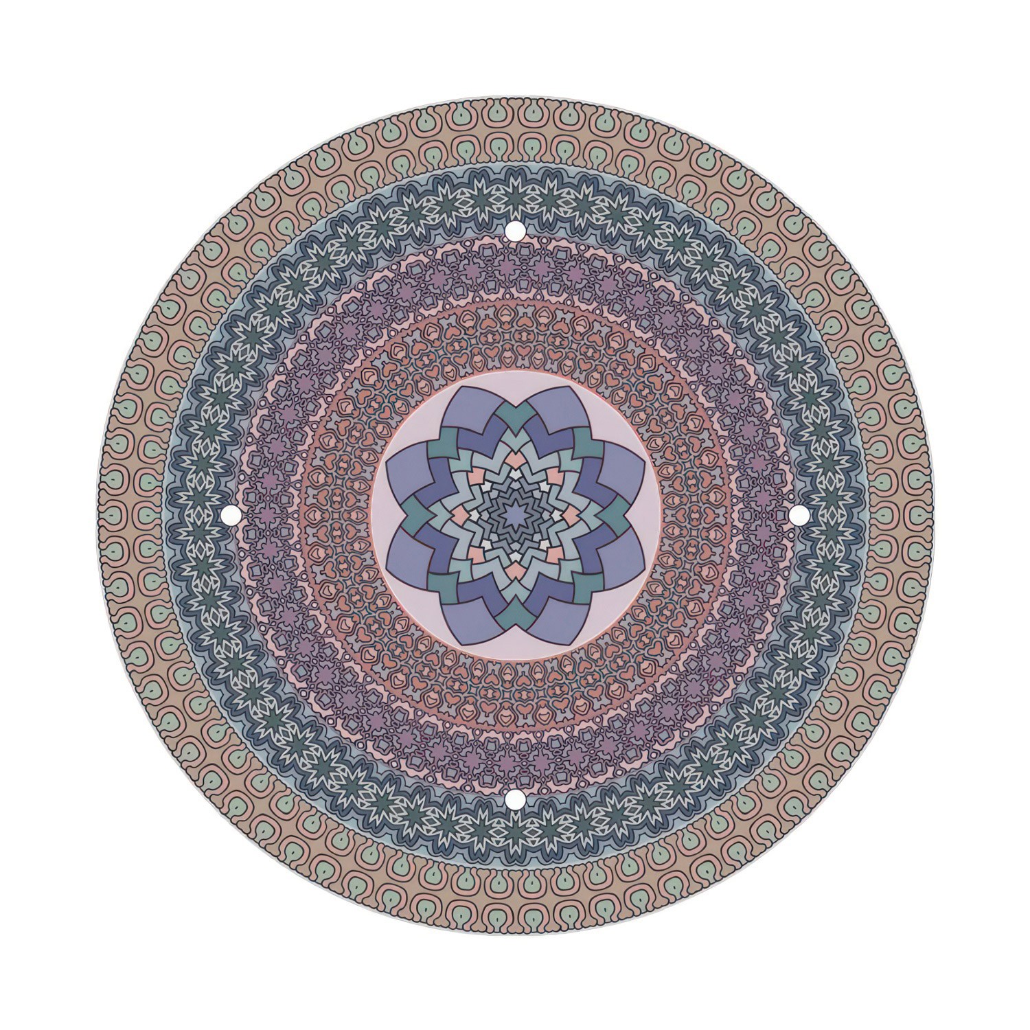 Rosace XXL Rose-One rond de 400 mm de diamètre avec 4 trous et 4 trous latéraux - PROMO