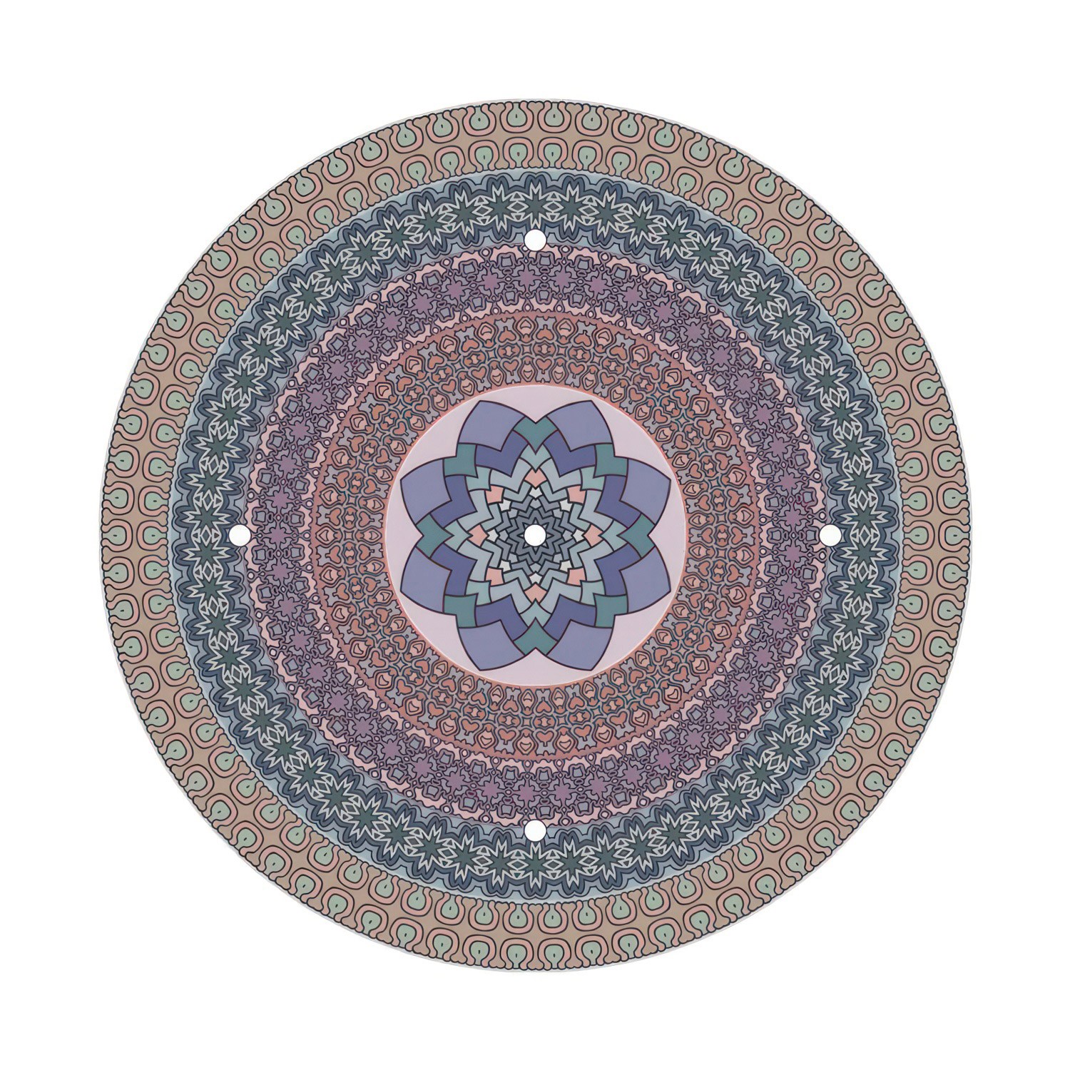 Rosace XXL Rose-One rond de 400 mm de diamètre avec 5 trous et 4 trous latéraux - PROMO