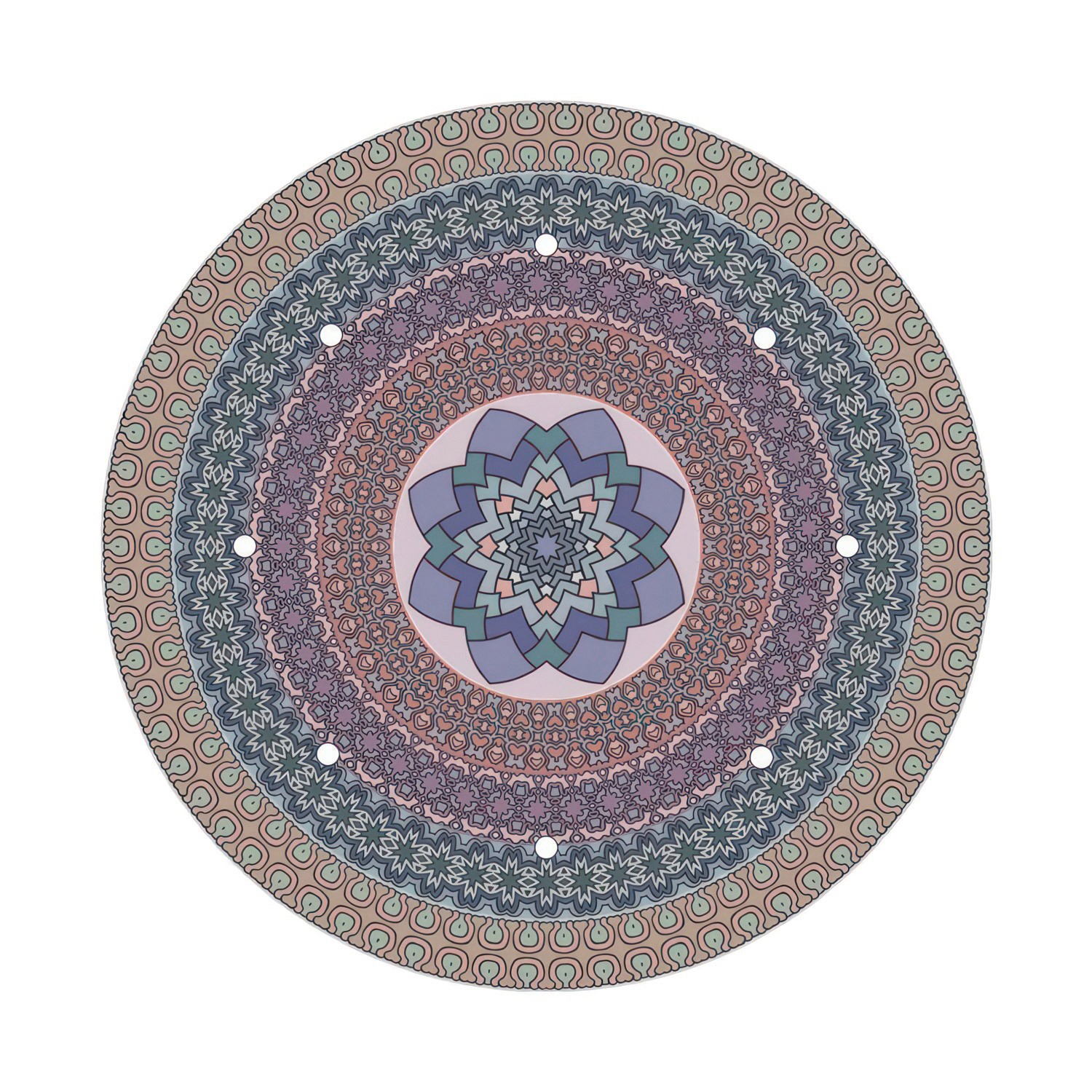 Rosace XXL Rose-One rond de 400 mm de diamètre avec 8 trous et 4 trous latéraux - PROMO