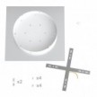 Quadratisches XXL 2-Loch und 4 Seitenlöchern Lampenbaldachin, Rose-One-Abdeckung, 400 mm- PROMO