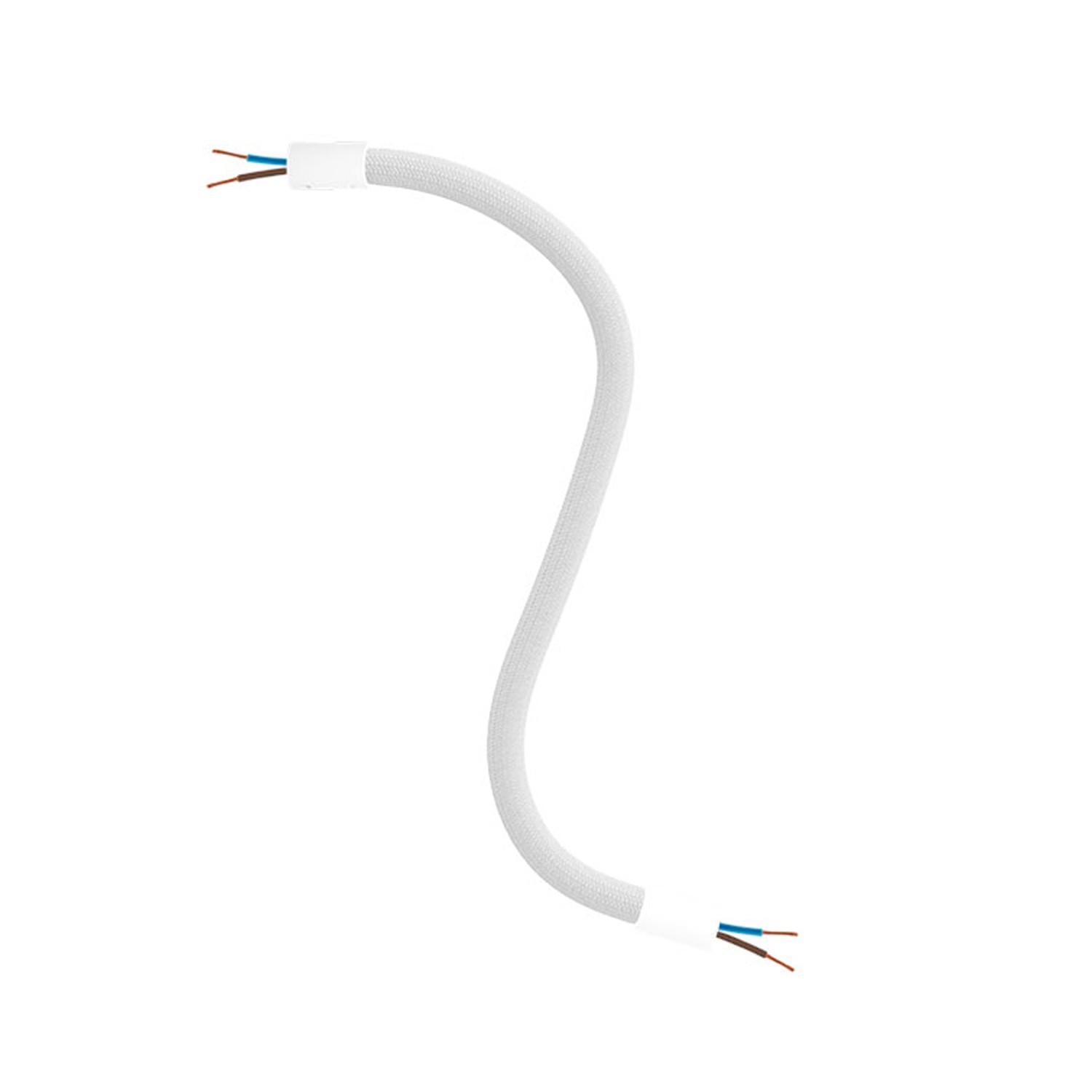 Kit Creative Flex tubo flessibile di estensione rivestito in tessuto RM01 Bianco con terminali metallici