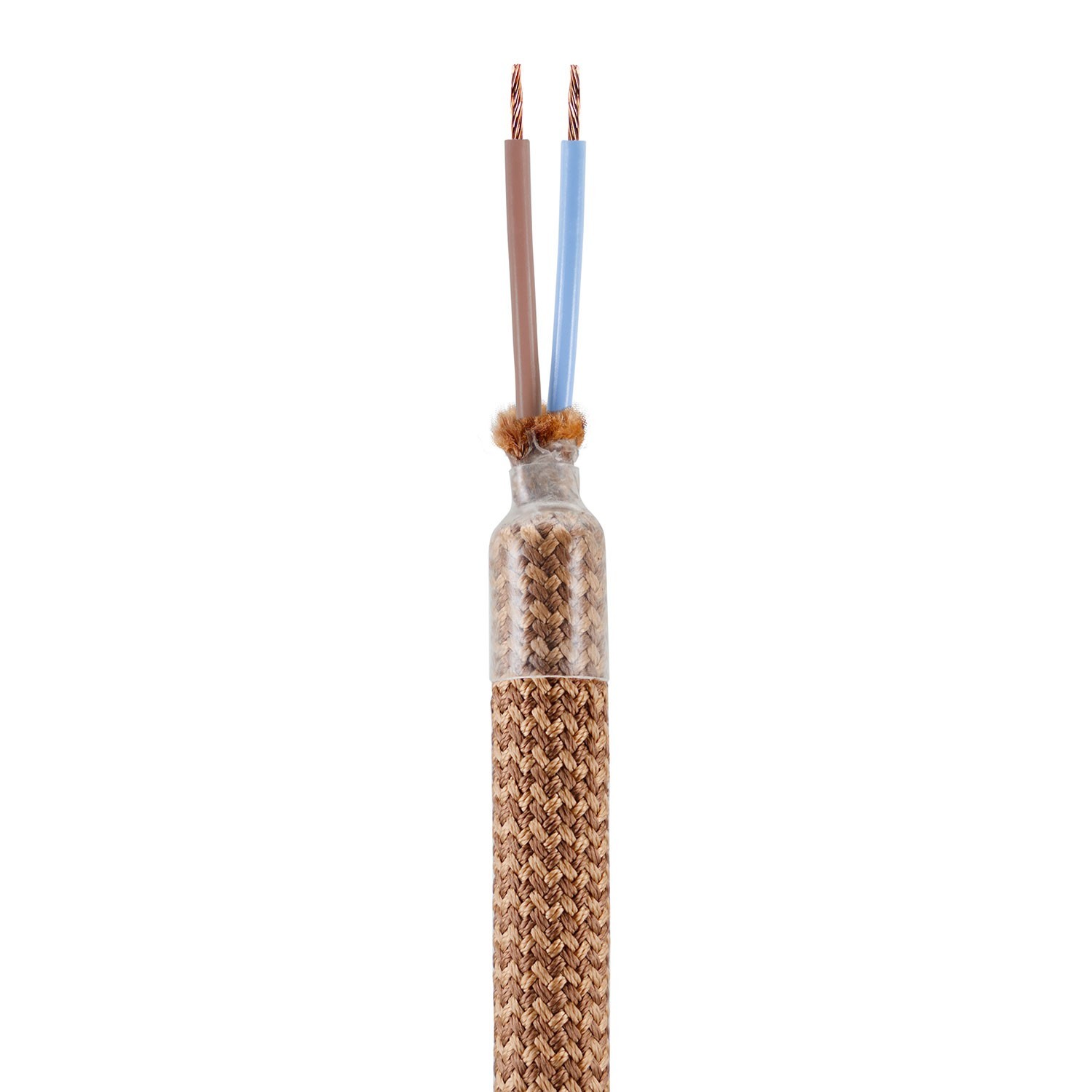 Kit Creative Flex flexibles gewebeummanteltes Kabelrohr, RM74 kupferfarben mit Metallenden