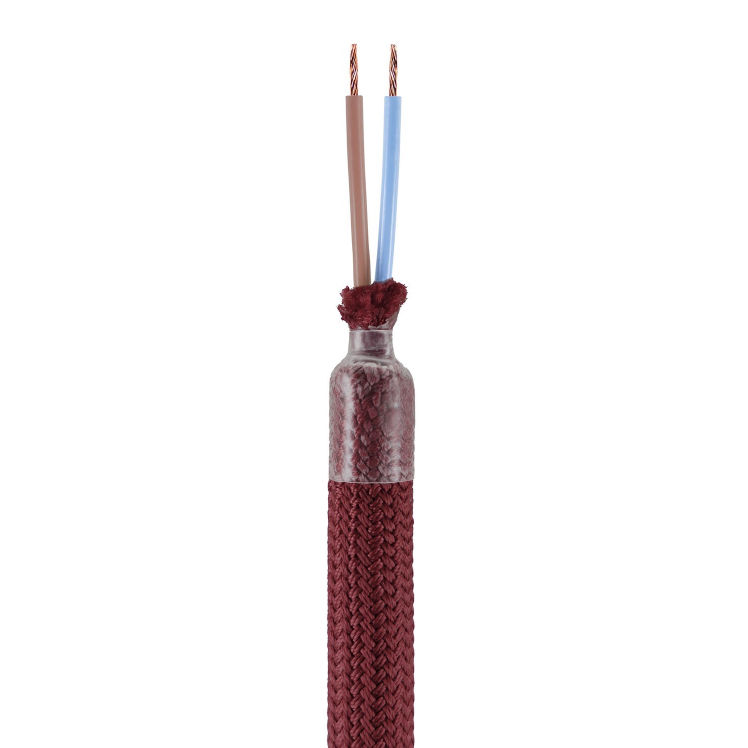 Kit Creative Flex flexibles gewebeummanteltes Kabelrohr, RM19 bordeaux-rot mit Metallenden