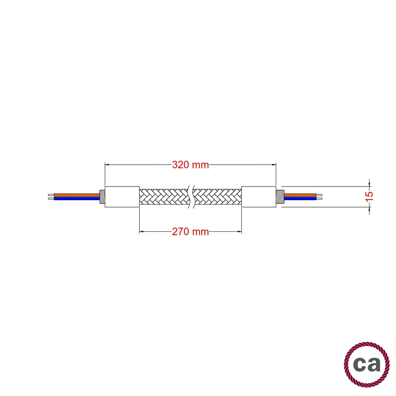 Kit Creative Flex flexibles gewebeummanteltes Kabelrohr, RZ30 eisenfarben mit Metallenden