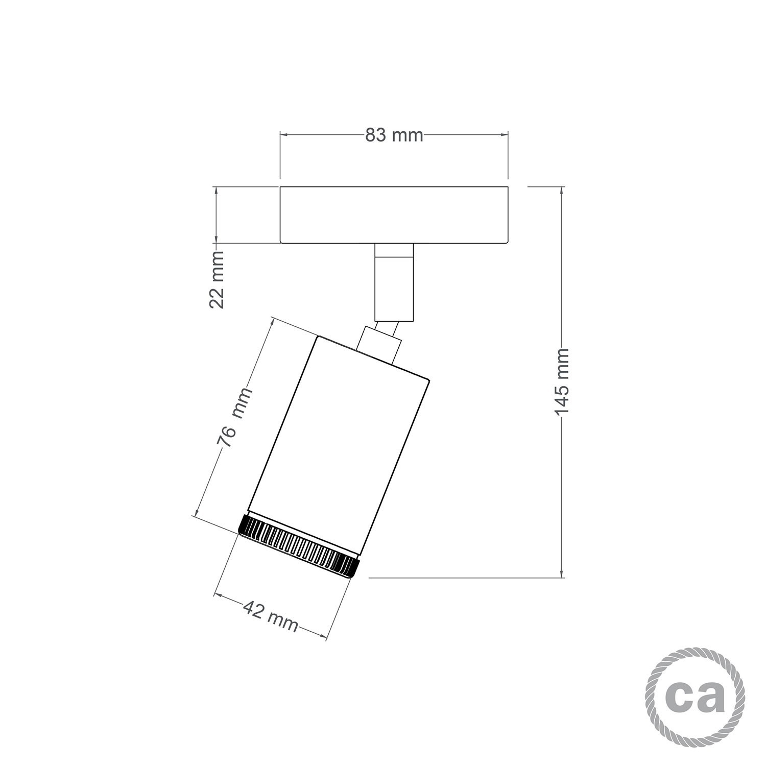 Fermaluce spot Mini Spotlight GU1d0, lampe murale ou de plafond réglable avec articulation