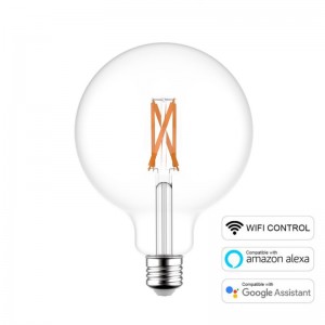 SMART LED Glühlampe Globe G95 WI-FI transparent mit Filament 6.5W E27 dimmbar