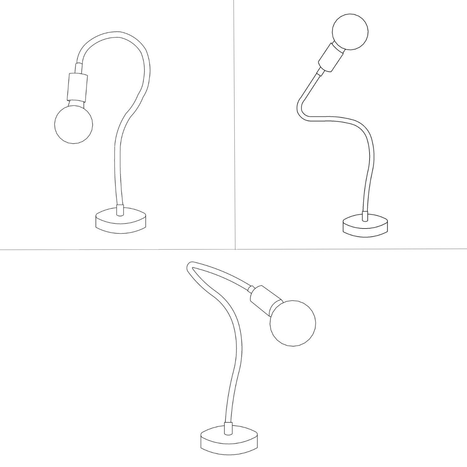 Table Flex lampe de table articulée à lumière diffuse