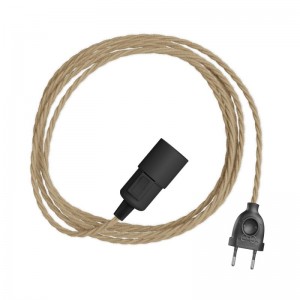 Snake Twisted - Lampada plug-in con cavo trecciato in tessuto