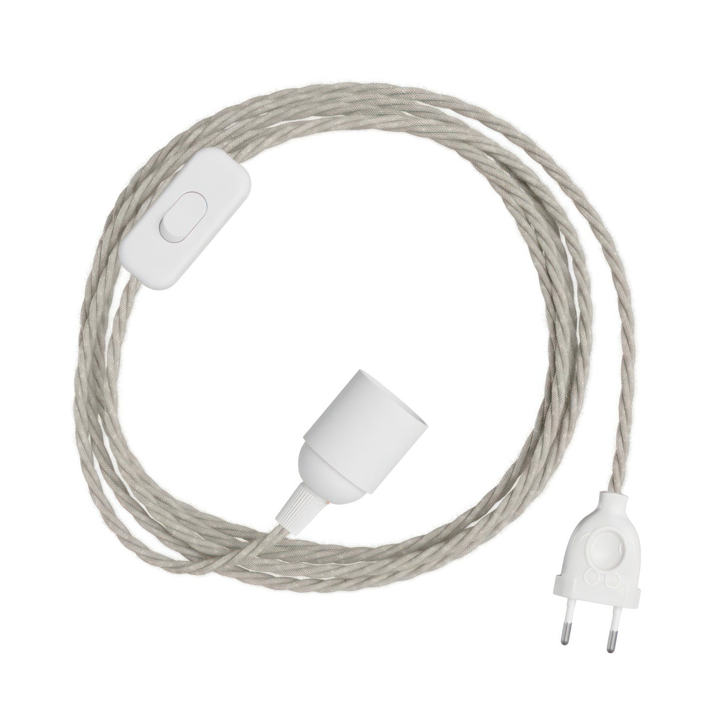 SnakeBis Twisted - Leuchtenzuleitung mit Lampenfassung und geflochtenem Textilkabel