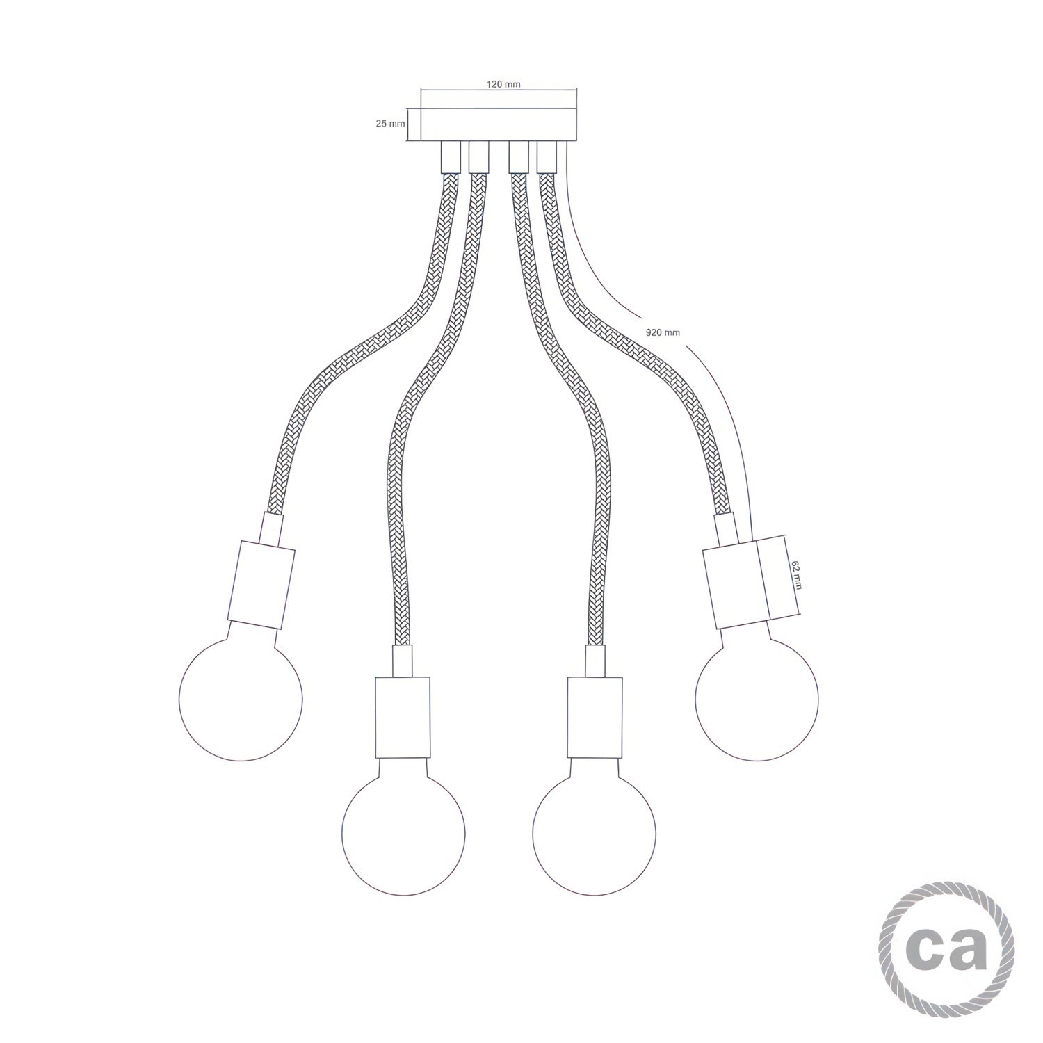 Flex 90 gelenkige Deckenleuchte mit diffusem Licht inklusive LED ST64 Glühbirne