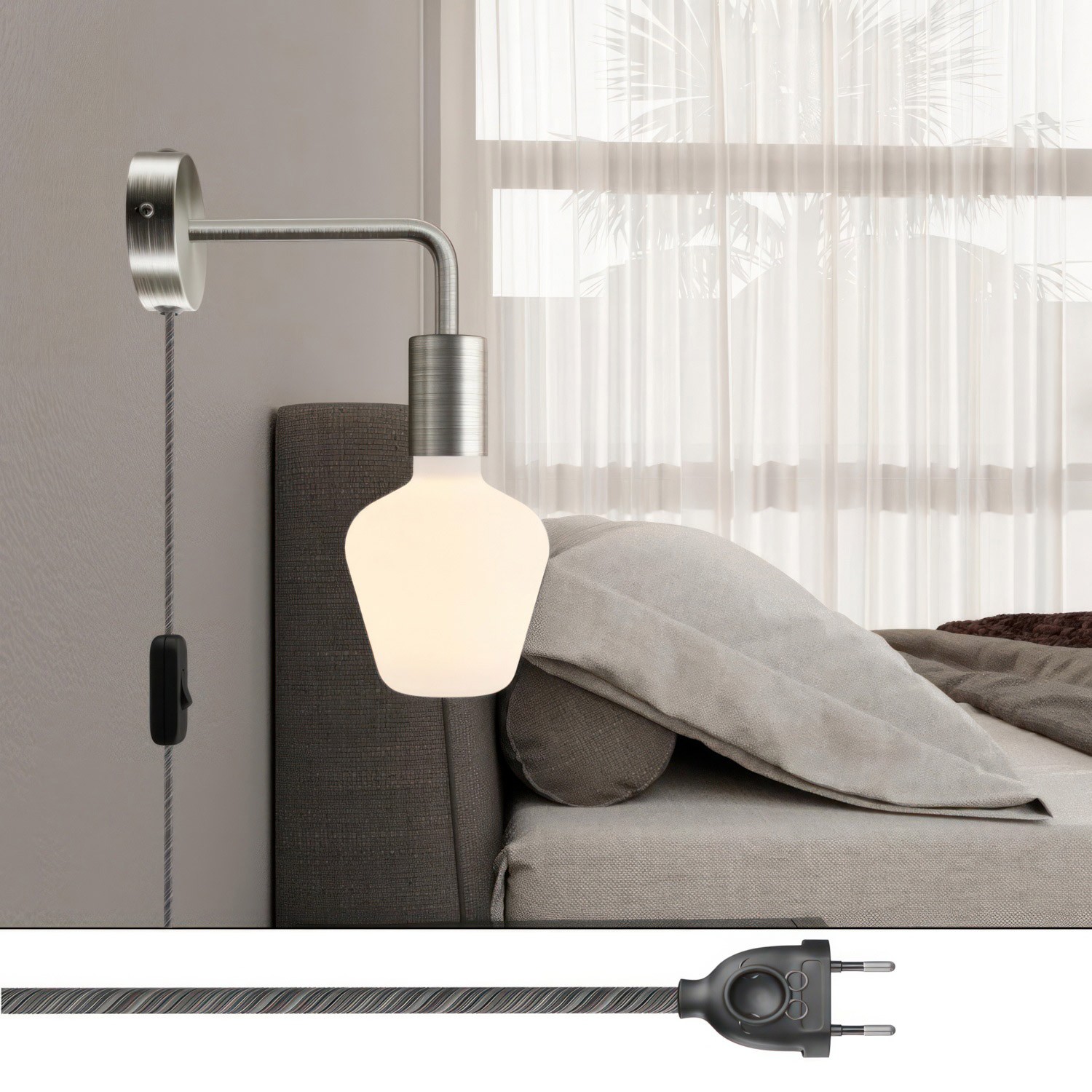 Lampe Spostaluce en métal avec extension courbée