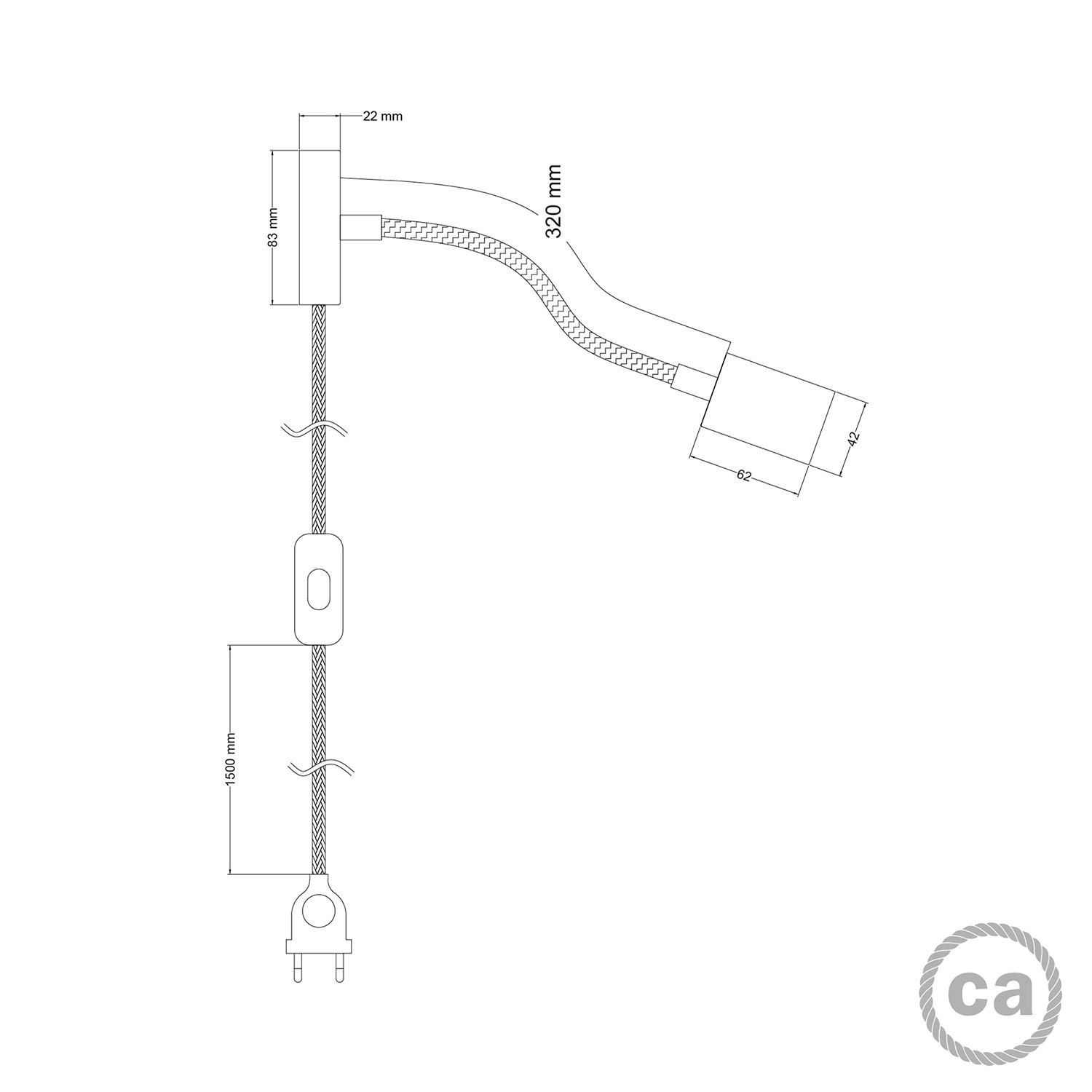 Lampada Spostaluce Flex 30 snodabile con faretto GU1d0