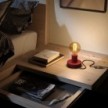 Posaluce - Lampe de table en cuir avec fiche bipolaire