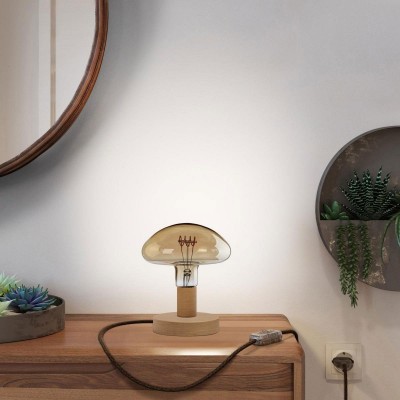 Lampe de table Posaluce Mushroom en bois