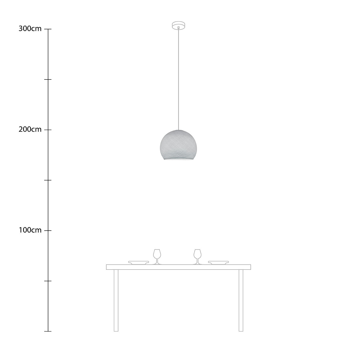 Pendelleuchte mit kuppelförmigem Lampenschirm Cupola