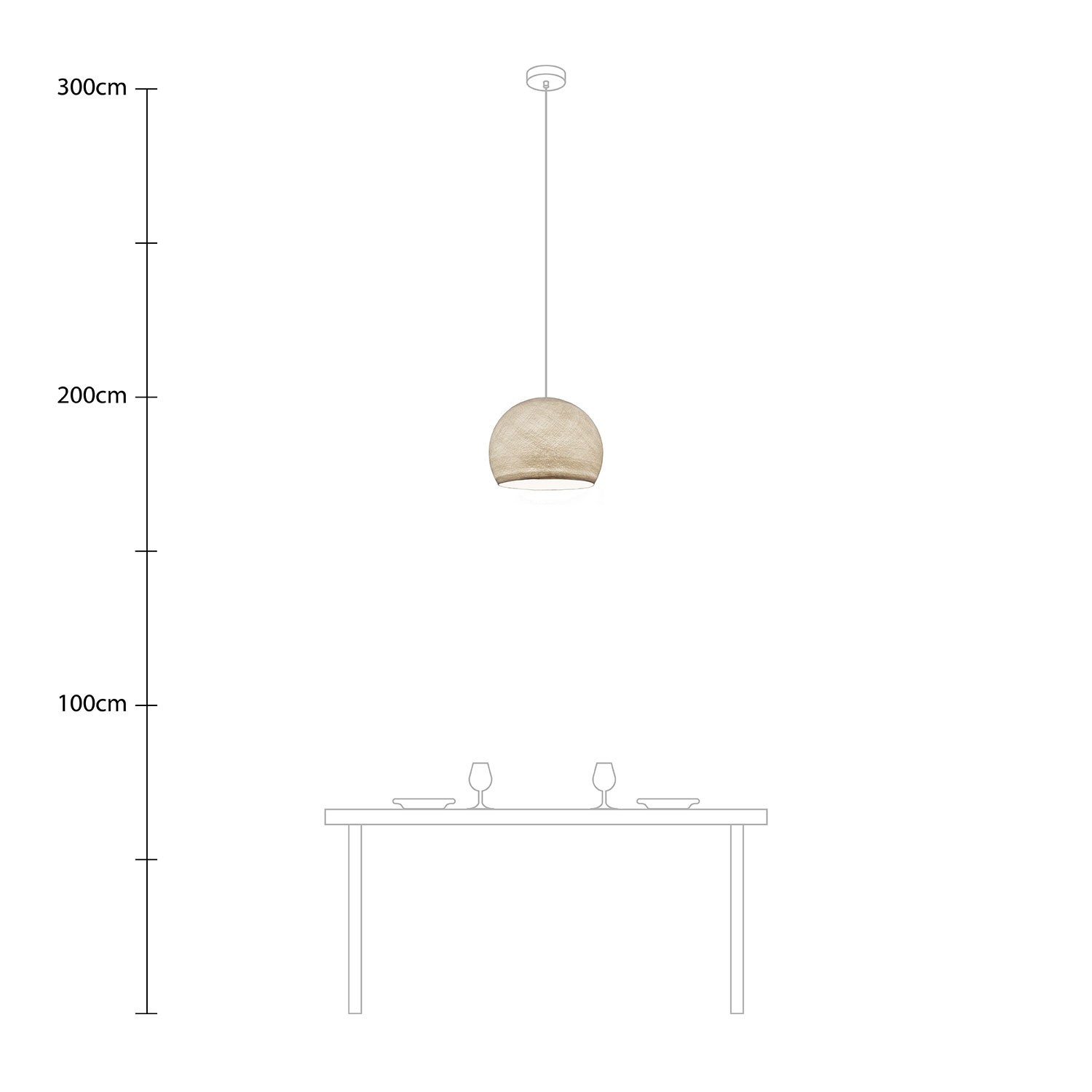 Lampe suspension avec abat-jour Cupola