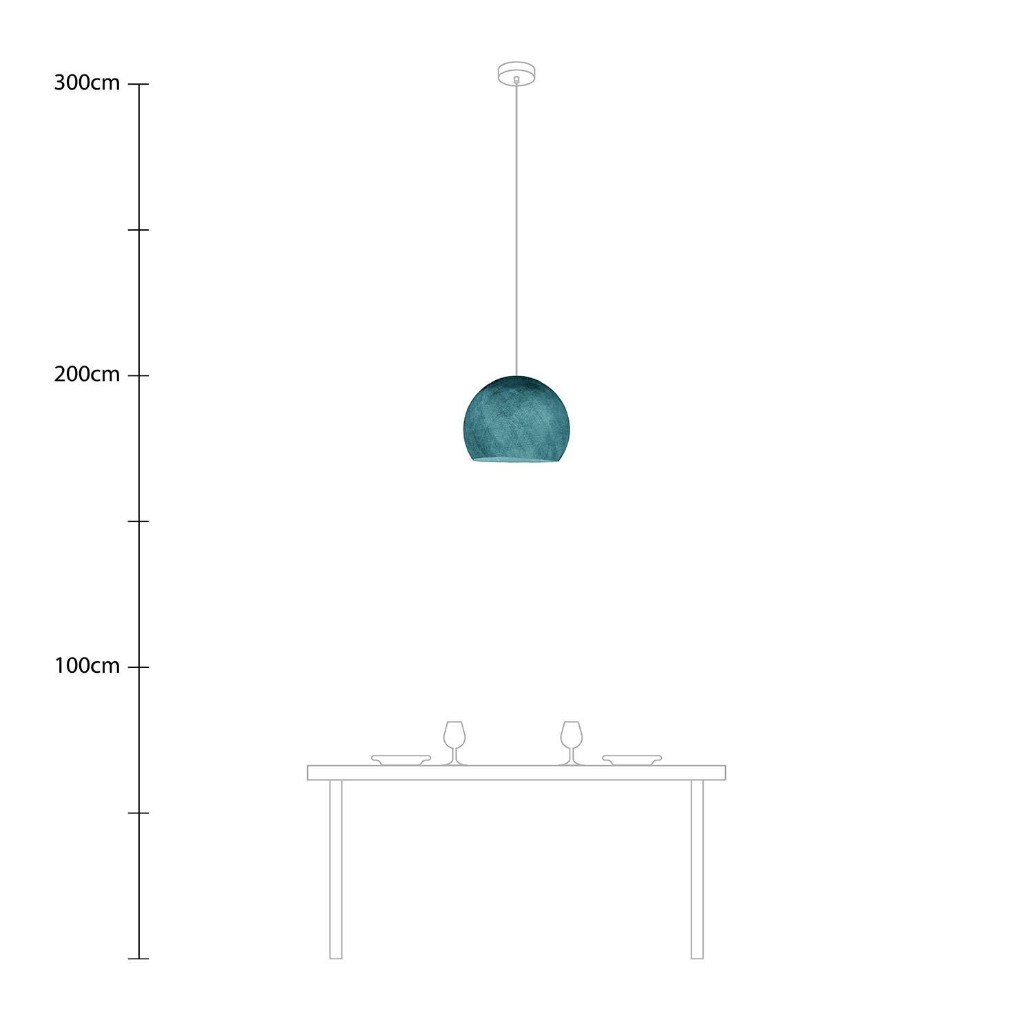 Pendelleuchte mit kuppelförmigem Lampenschirm Cupola