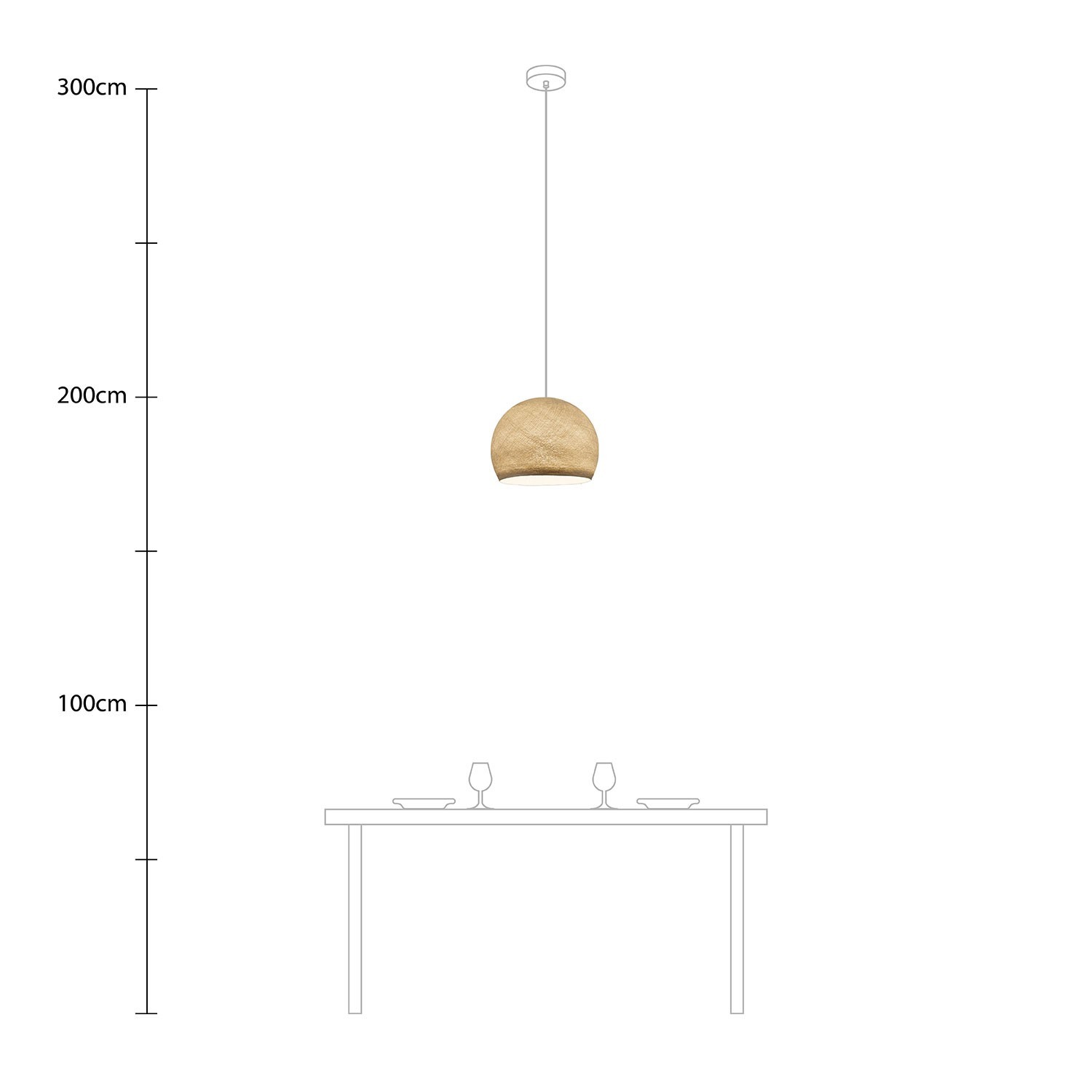 Lampe suspension avec abat-jour Cupola