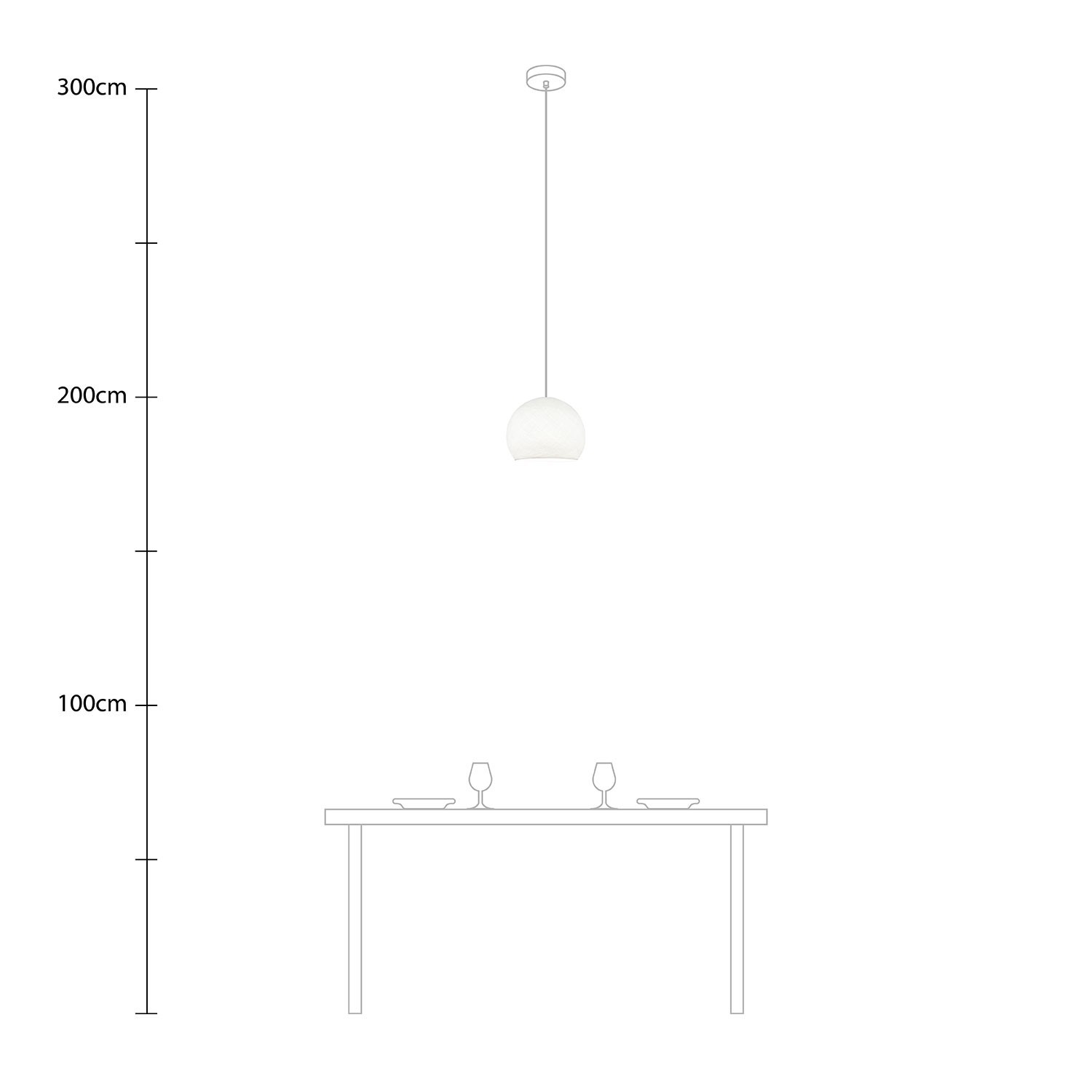 Pendelleuchte mit kuppelförmigem Lampenschirm Cupola