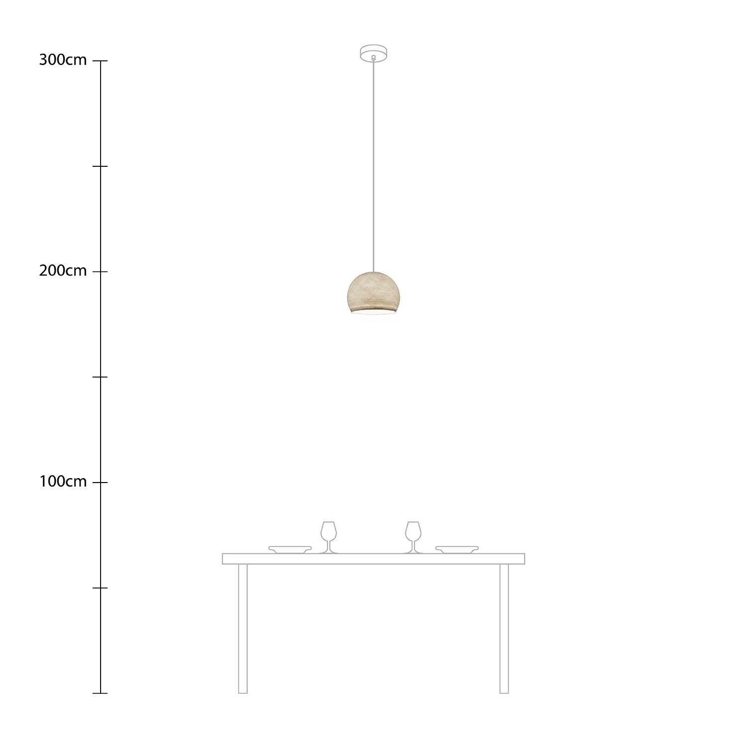 Lampe suspension avec abat-jour Cupola