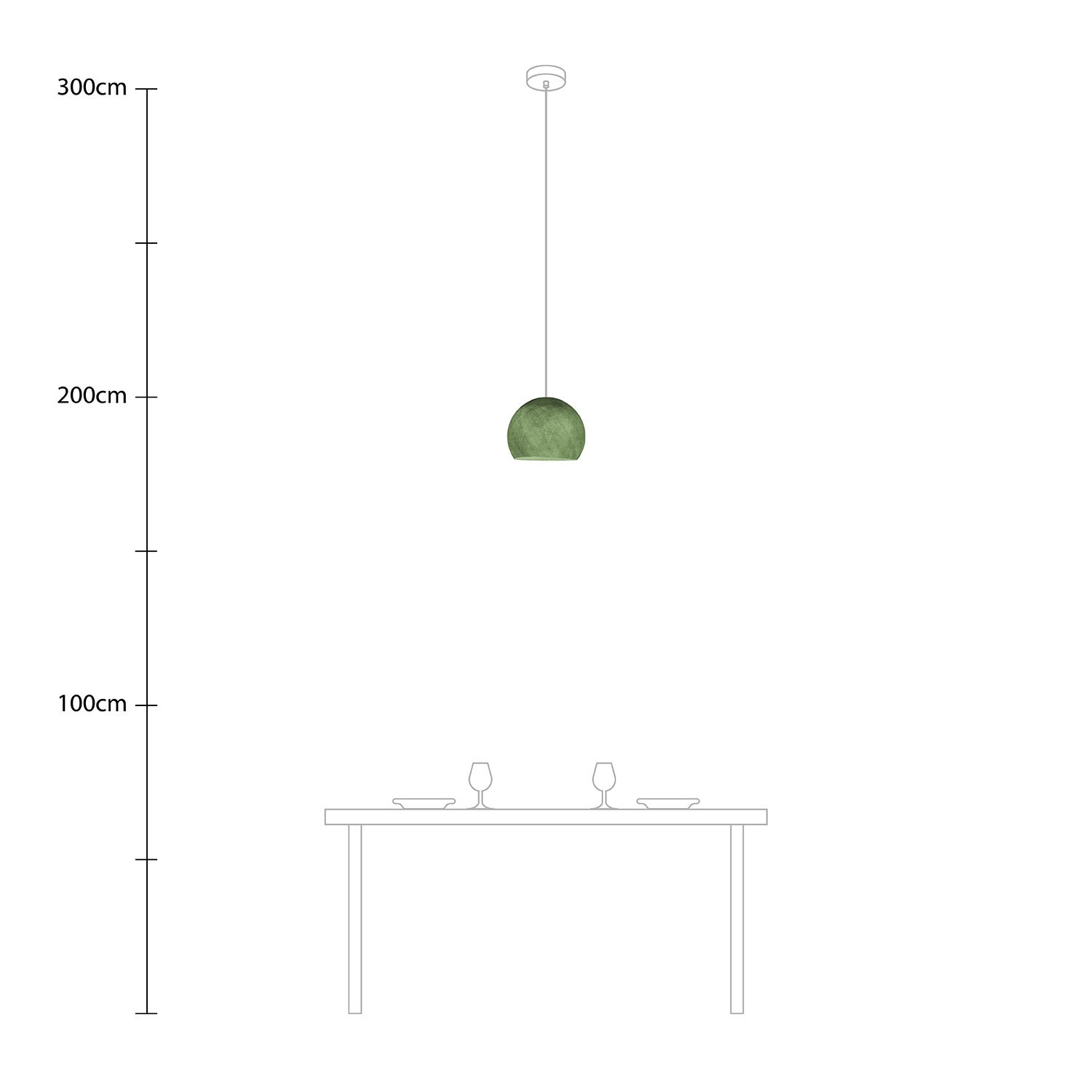 Pendelleuchte mit kuppelförmigem Lampenschirm Cupola