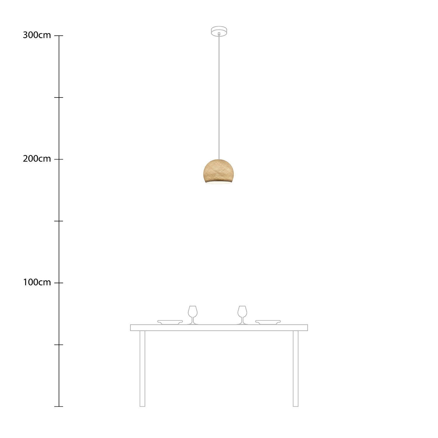 Pendelleuchte mit kuppelförmigem Lampenschirm Cupola